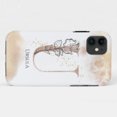 Coques Case-Mate iPhone Lettre moderne initiale U Boho personnalisée (Dos (Horizontal))