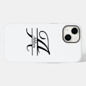Coques Case-Mate iPhone Lettre Monogramme fractionnée A Noir et Blanc (Verso (horizontal))