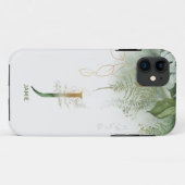 Coques Case-Mate iPhone Lettre monogramme J Elegant Ferns (Dos (Horizontal))