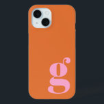 Coque Pour iPhone 15 Lettre Monogramme minimaliste en rose et orange<br><div class="desc">Lettre Monogramme minimaliste mignonne en rose et orange iPhone 13 Coque</div>