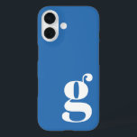 Coques iPhone 16 Lettre Monogramme minimaliste mignonne en bleu fra<br><div class="desc">Lettre Monogramme minimaliste mignonne en coque iphone bleu français</div>
