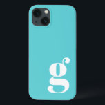 Case-Mate iPhone Case Lettre Monogramme minimaliste mignonne en bleu tur<br><div class="desc">Lettre Monogramme minimaliste mignonne en bleu turquoise iPhone 13 Coque</div>