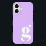 Coques iPhone 16 Lettre Monogramme minimaliste mignonne en violet d<br><div class="desc">Lettre Monogramme minimaliste mignonne en coque iphone violet lavande</div>