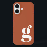 Coques iPhone 16 Lettre Monogramme minimaliste mûre en rouille<br><div class="desc">Lettre Monogramme minimaliste mignonne en rouille iPhone 13 Coque</div>