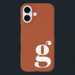 Coques iPhone 16 Lettre Monogramme minimaliste mûre en rouille<br><div class="desc">Lettre Monogramme minimaliste mignonne en rouille iPhone 13 Coque</div>