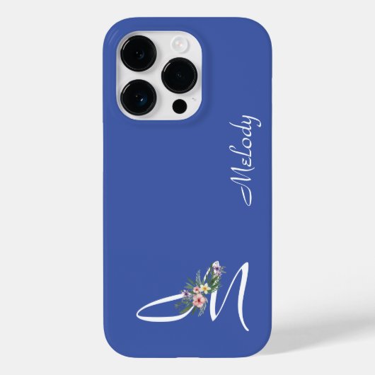 Coques Case-Mate iPhone LETTRE MONOGRAPHIQUE Florale M Cadeau de retraite (Verso)