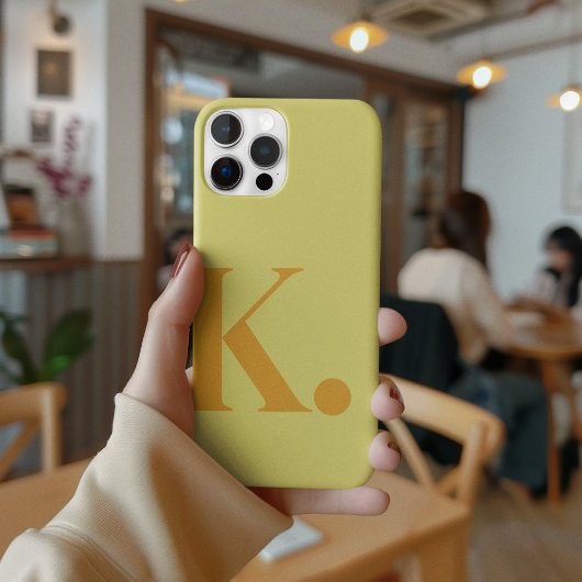 Coques Case-Mate iPhone LETTRE MONOGRAPHIQUE JAUNE COULEUR DE BASE Minimal
