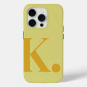 Coques Case-Mate iPhone LETTRE MONOGRAPHIQUE JAUNE COULEUR DE BASE Minimal (Verso)