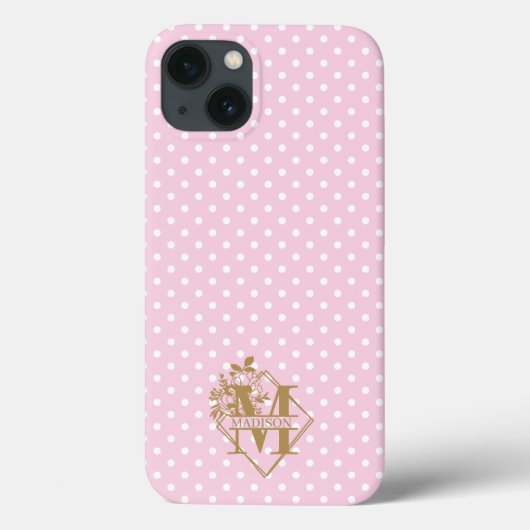Coques Case-Mate iPhone LETTRE MONOGRAPHIQUE MOBILE M Pois (Verso)