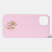 Coques Case-Mate iPhone LETTRE MONOGRAPHIQUE MOBILE M Pois (Verso (horizontal))
