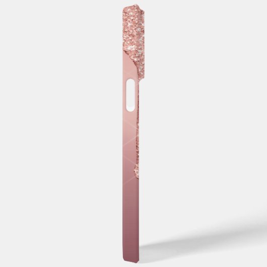 Coques Case-Mate iPhone LETTRE MONOGRAPHIQUE Parties scintillant Rose rous (Verso / Droite)