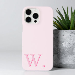 Coques iPhone 16 Pro Max LETTRE MONOGRAPHIQUE Personnalisée Rose Minimalist