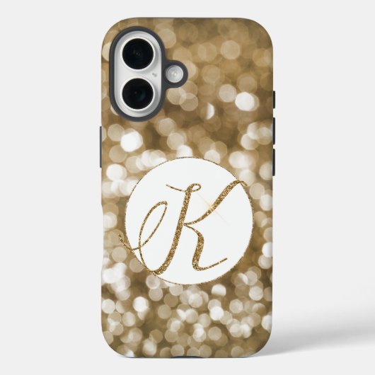 Coques Case-Mate iPhone LETTRE Parties scintillant or Dreamy Bokeh K MONog (Verso)