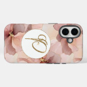 Coques Case-Mate iPhone Lettre Parties scintillant or rose pâle P (Verso (horizontal))