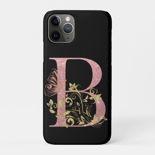 Coques Case-Mate iPhone Lettre Parties scintillant rose B (Dos)