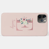 Coques Case-Mate iPhone Lettre Parties scintillant rose monogramme E rose  (Dos (Horizontal))