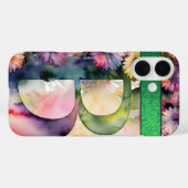 Coques Case-Mate iPhone Lettre personnalisée B Elégante aquarelle florale (Verso (horizontal))