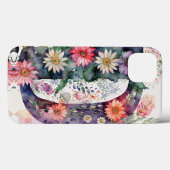 Coques Case-Mate iPhone Lettre personnalisée D Elégante aquarelle florale (Verso (horizontal))