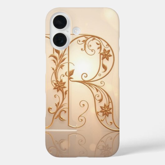 Coques Case-Mate iPhone Lettre R transparente moderne (Verso)