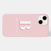 Coques Case-Mate iPhone Lettre rose simple Monogramme initial (Verso (horizontal))