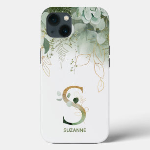 Case-Mate iPhone Case Lettre S Ferne verte & Succulent