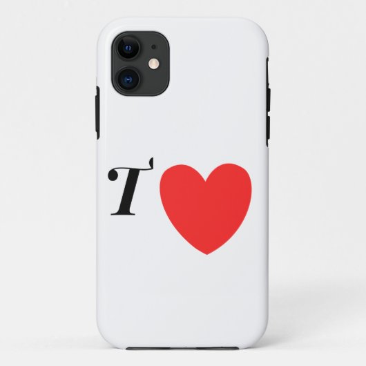 Coques Case-Mate iPhone Lettre T Cœur - Conception d'amour initiale de la (Dos)