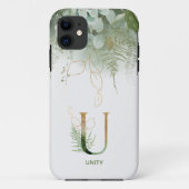 Coques Case-Mate iPhone Lettre U Elegant Fern & Succulent (Dos)