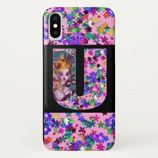 COQUES Case-Mate iPhone LETTRE U MONOGRAMME DE MASQUÉRADE VALENTINE VÉNÉTI (Dos)