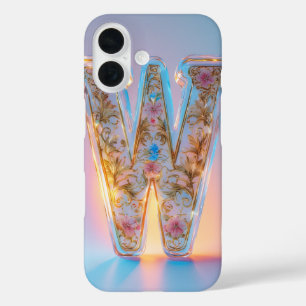 Coques iPhone 16 Lettre W transparente de luxe
