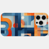 Coques Case-Mate iPhone Lettres en bleu et orange (Verso (horizontal))