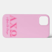 Coques Case-Mate iPhone Lettres roses d'Omega de Chi d'Alphi (Verso (horizontal))