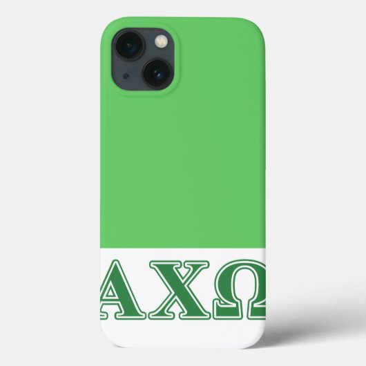 Coques Case-Mate iPhone Lettres vertes Alphi Chi Omega (Verso)