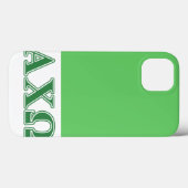 Coques Case-Mate iPhone Lettres vertes Alphi Chi Omega (Verso (horizontal))