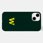 Coques Case-Mate iPhone Lettrine initiale jaune moderne lumineuse (Verso (horizontal))