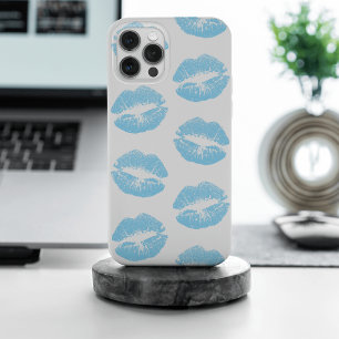 Coque iPhone 15 Pro Max Lèvres Bleues, Motif De Lèvres, Bleu, Baiser