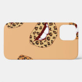 Coques Case-Mate iPhone lèvres Empreintes de léopard sans couture motif, l (Verso (horizontal))