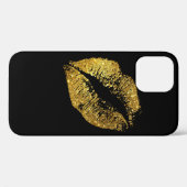Coques Case-Mate iPhone Lèvres Pailletées Or #2 (Verso (horizontal))