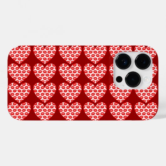 Coques Case-Mate iPhone Lèvres qui s'embrassent coeurs (Verso (horizontal))