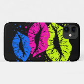 Coques Case-Mate iPhone Lèvres Rétro des Années 80 Étoiles Baisers (Dos (Horizontal))