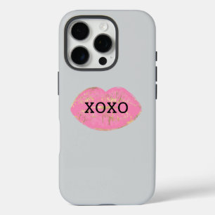 Coques iPhone 16 Pro Lèvres roses Kiss XOXO