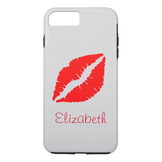 Coques Case-Mate iPhone Lèvres rouges blanches personnalisées simples (Dos)