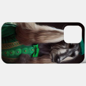 Coques Case-Mate iPhone lévrier afghan en tenue de la Saint-Patrick (Verso (horizontal))