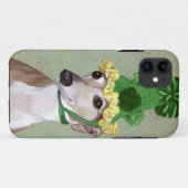 Coques Case-Mate iPhone Lévrier dans le casquette tricoté par vert (Dos (Horizontal))