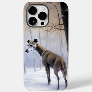 Coque Pour Pour iPhone 14 Pro Max Lévrier Italien Qu'il neige Noël