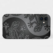 Coques Case-Mate iPhone Lézards gris et noirs de Yin Yang (Dos (Horizontal))