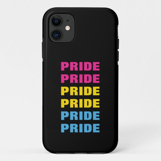 Coques Case-Mate iPhone LGBTQ Pansexual Pride texte répété personnalisable (Dos)