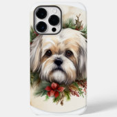 Coques Case-Mate iPhone Lhasa Apso Christmas Wreath Festive Pup (Verso)