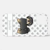Coques Case-Mate iPhone Lhasa Apso noir et feu Chien de dessin animé migno (Verso (horizontal))