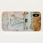 Coques Case-Mate iPhone L'HOMME VITRUVIEN - Parchemin antique (Dos (Horizontal))
