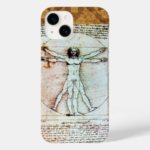 Coque Pour iPhone 14 L'HOMME VITRUVIEN - Parchemin antique